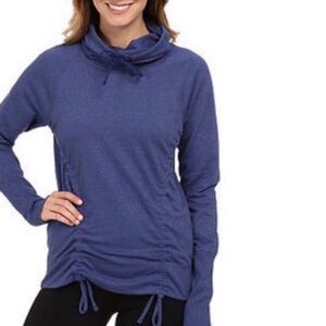 Lucy Size XS Lean and Mean Holi Blue Top Funnel Neck Sweatshirt